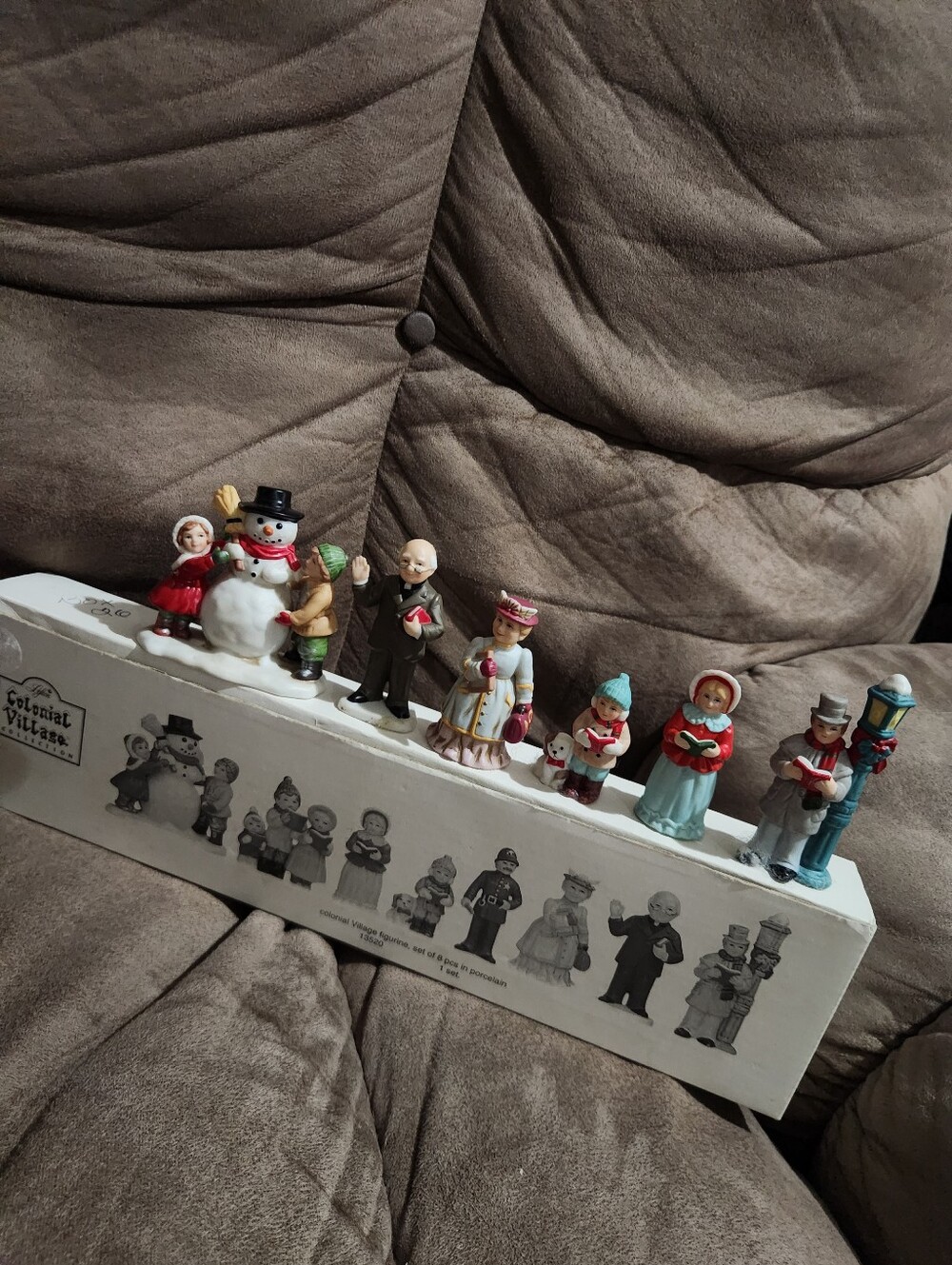 Lefton Colonial Village Collection Christmas Figurines Set Of 6 W/ Box Clean